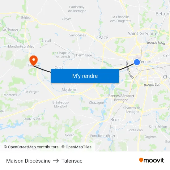 Maison Diocésaine to Talensac map
