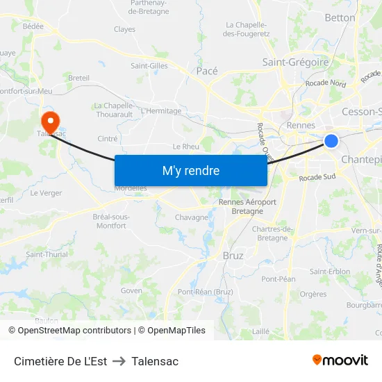 Cimetière De L'Est to Talensac map