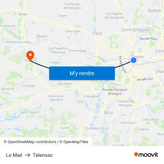 Le Mail to Talensac map