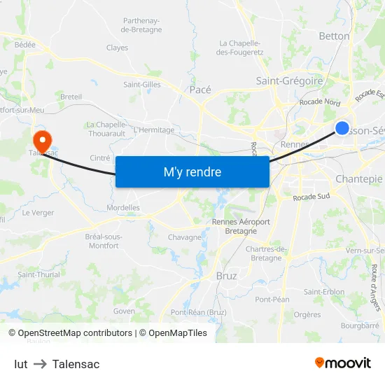 Iut to Talensac map