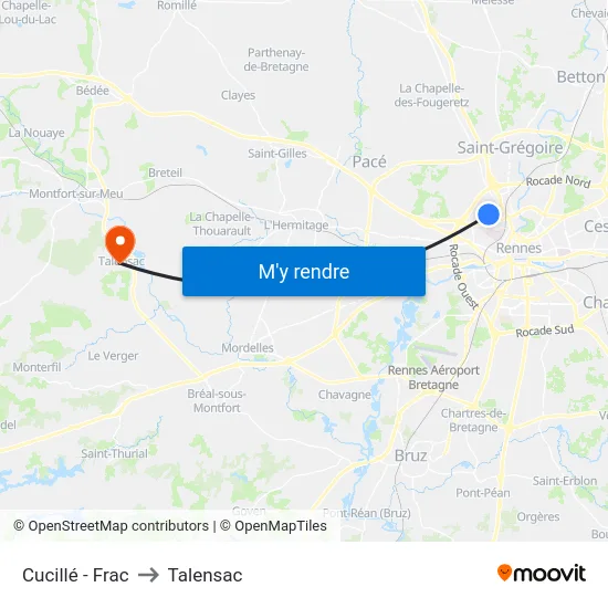 Cucillé - Frac to Talensac map