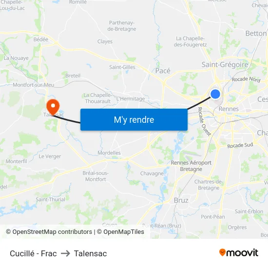 Cucillé - Frac to Talensac map