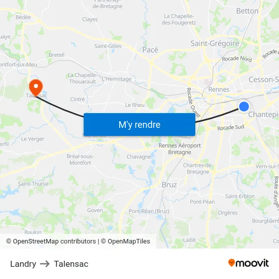 Landry to Talensac map