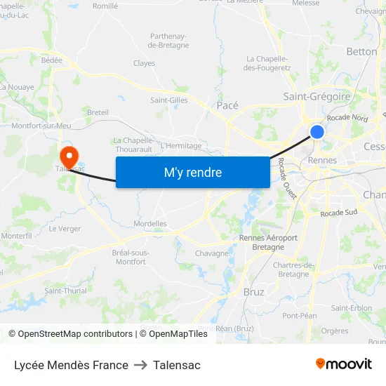 Lycée Mendès France to Talensac map