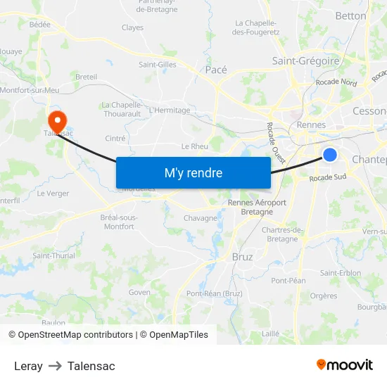Leray to Talensac map