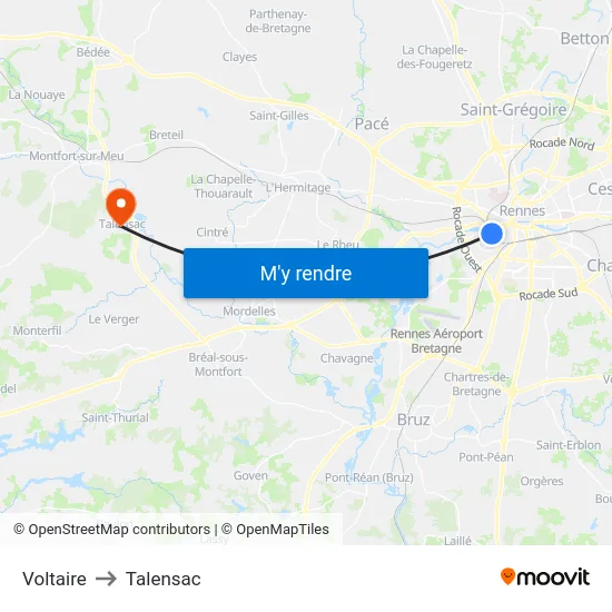 Voltaire to Talensac map