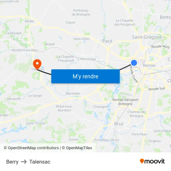 Berry to Talensac map