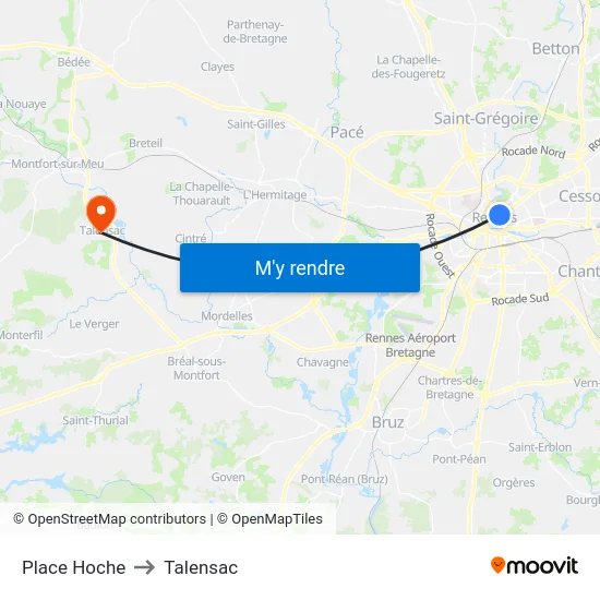 Place Hoche to Talensac map