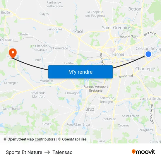 Sports Et Nature to Talensac map