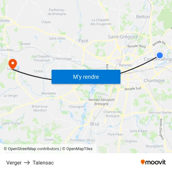Verger to Talensac map