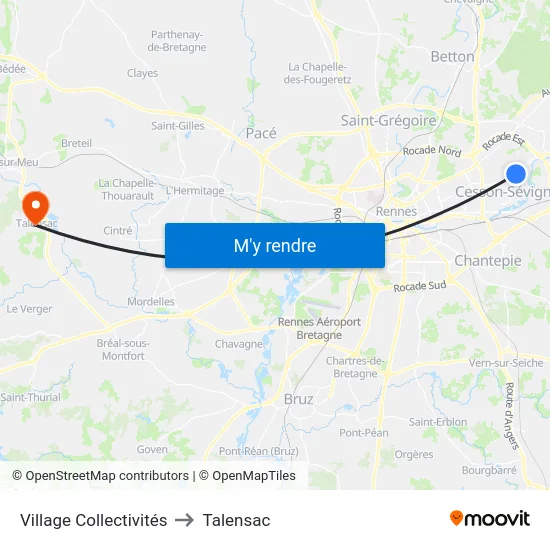 Village Collectivités to Talensac map