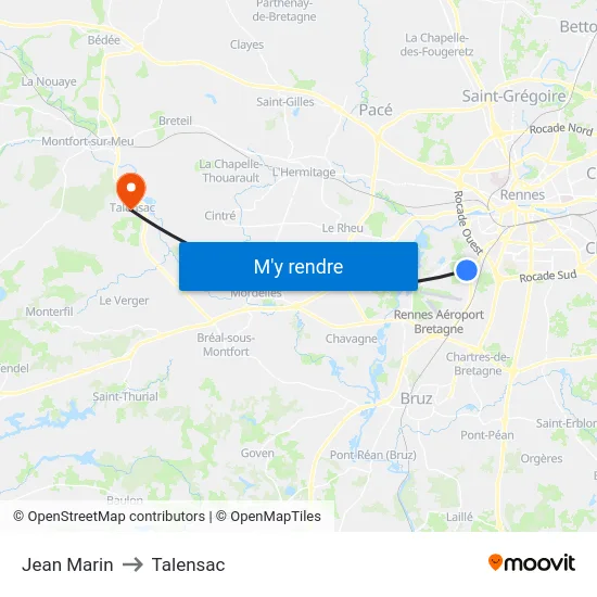 Jean Marin to Talensac map