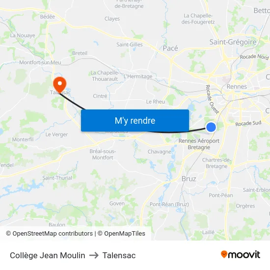 Collège Jean Moulin to Talensac map