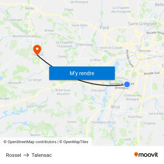 Rossel to Talensac map