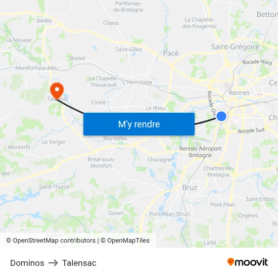 Dominos to Talensac map