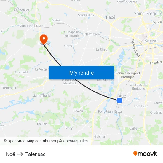 Noë to Talensac map