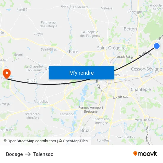 Bocage to Talensac map