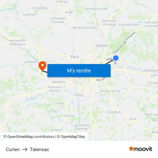 Curien to Talensac map