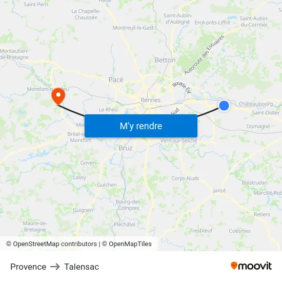 Provence to Talensac map