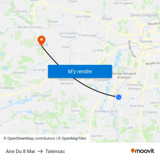 Aire Du 8 Mai to Talensac map