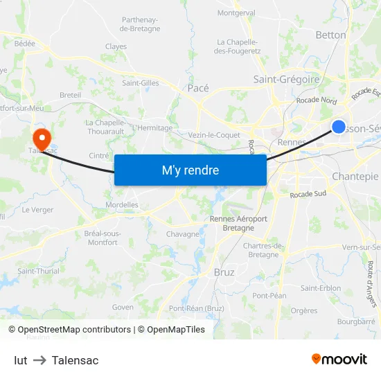 Iut to Talensac map