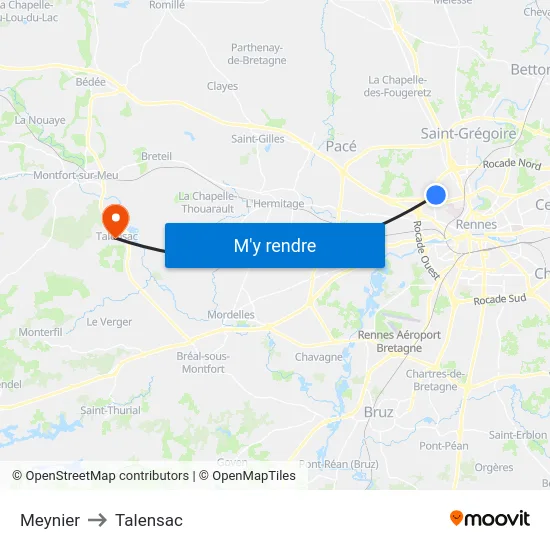 Meynier to Talensac map