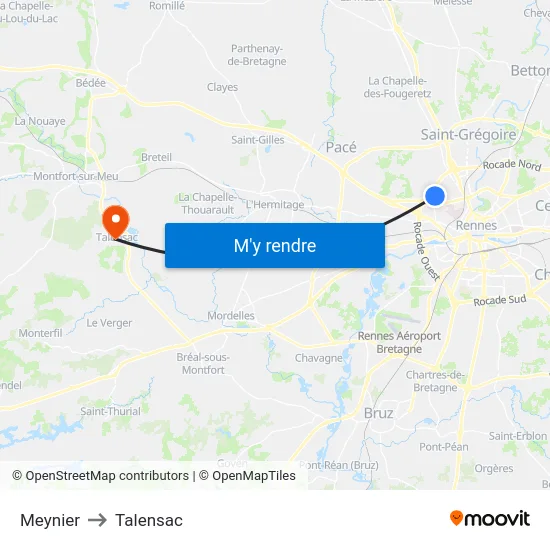 Meynier to Talensac map