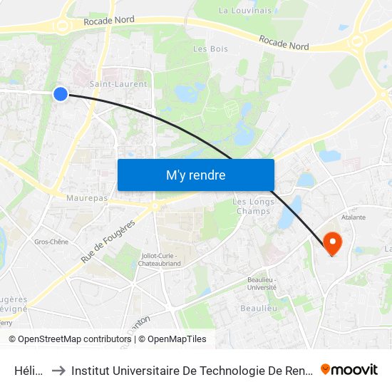 Hélias to Institut Universitaire De Technologie De Rennes map