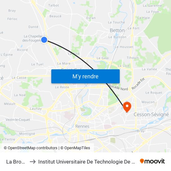 La Brosse to Institut Universitaire De Technologie De Rennes map