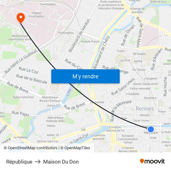 République to Maison Du Don map