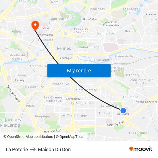 La Poterie to Maison Du Don map