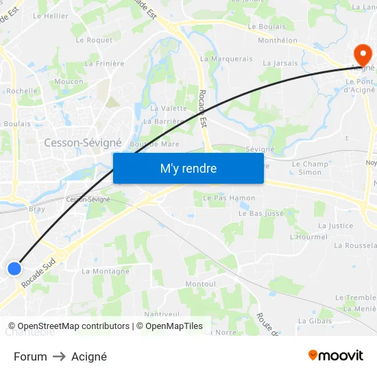 Forum to Acigné map