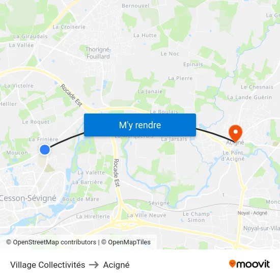 Village Collectivités to Acigné map