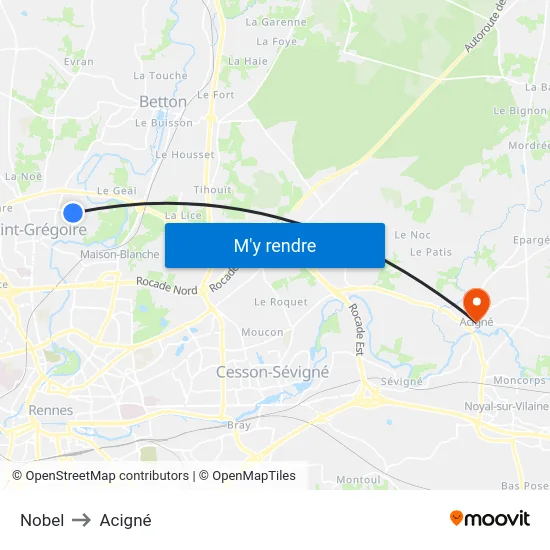 Nobel to Acigné map