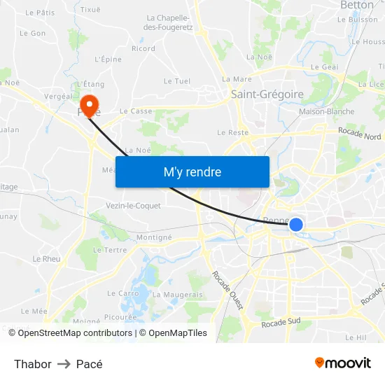 Thabor to Pacé map