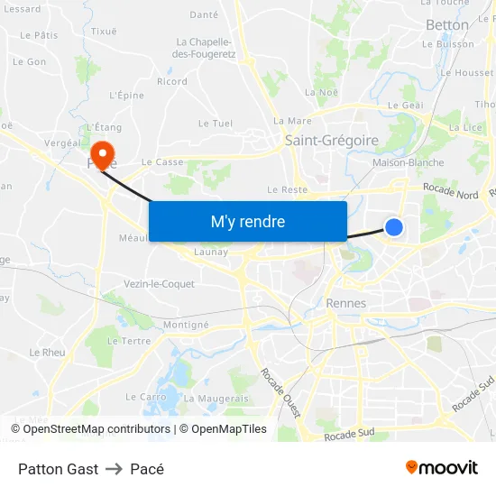 Patton Gast to Pacé map
