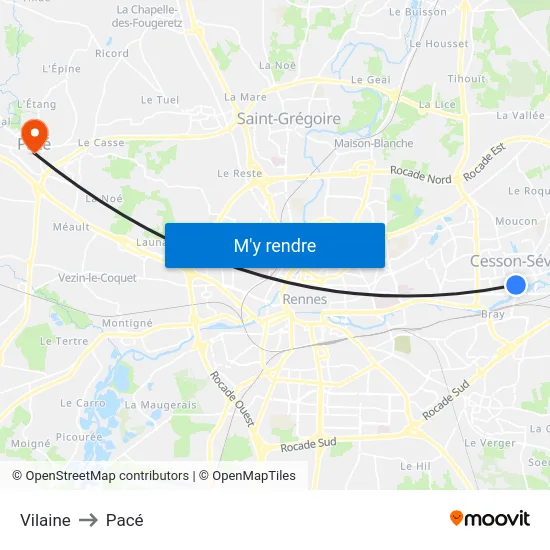 Vilaine to Pacé map
