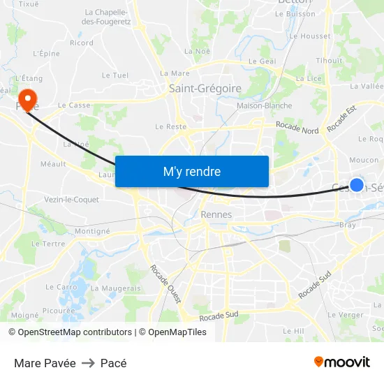 Mare Pavée to Pacé map