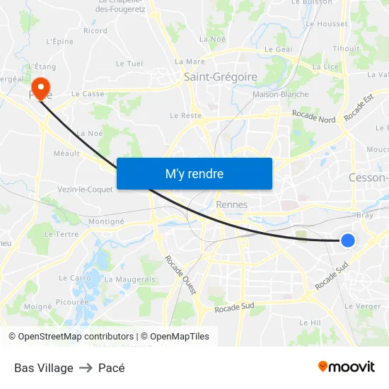 Bas Village to Pacé map