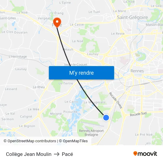 Collège Jean Moulin to Pacé map