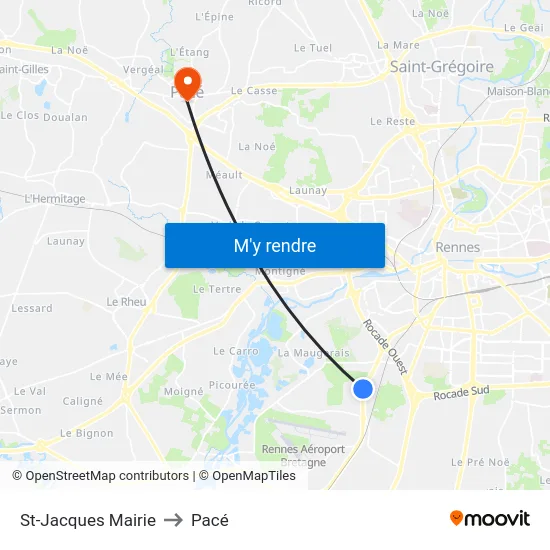 St-Jacques Mairie to Pacé map