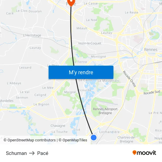 Schuman to Pacé map