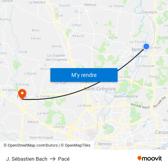 J. Sébastien Bach to Pacé map