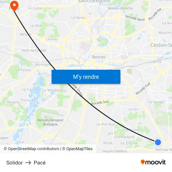 Solidor to Pacé map