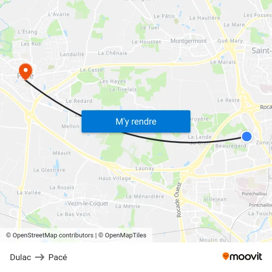 Dulac to Pacé map