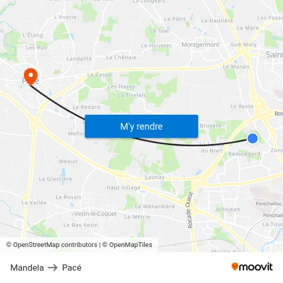 Mandela to Pacé map