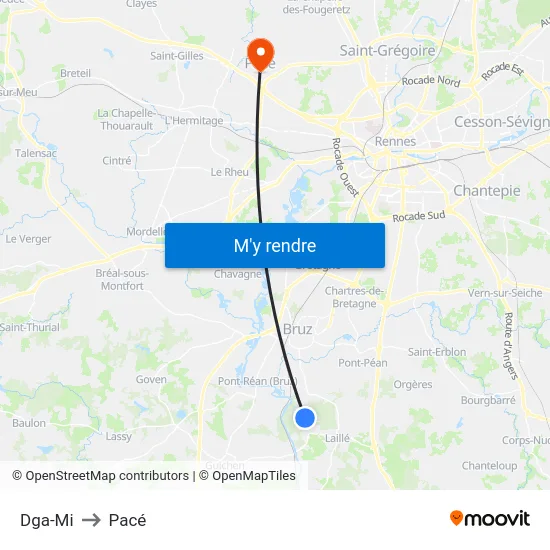Dga-Mi to Pacé map