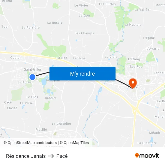 Résidence Janais to Pacé map