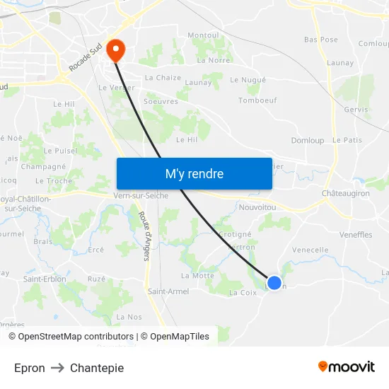 Epron to Chantepie map