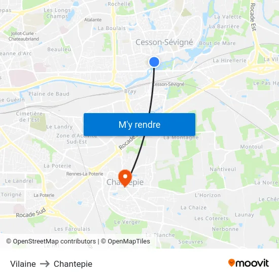 Vilaine to Chantepie map